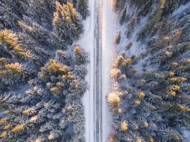 Nieve en la carretera