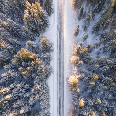 Nieve en la carretera
